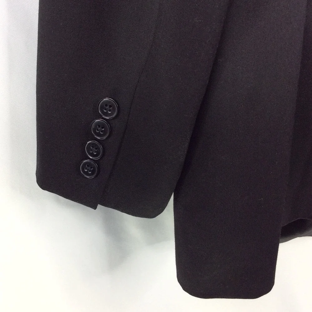 Calvin Klein 2 Button Suit Jacket Blazer Men's Size 48R Black 100% Wool